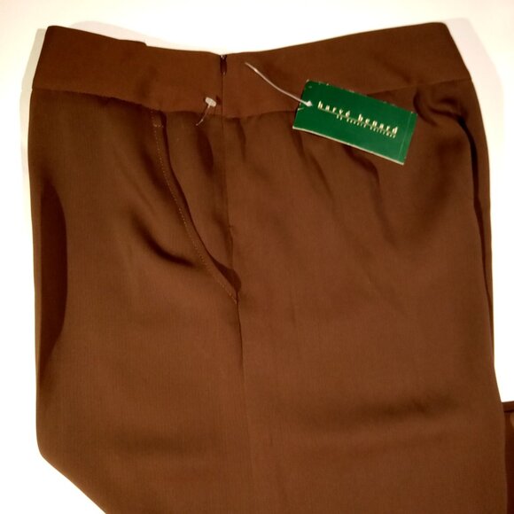 Harve Benard Pants 14 Wide Leg Gauchos Brown Vintage Pockets Side Zip NWT - Picture 2 of 11